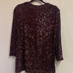 Sequin Burgundy Women's Top
